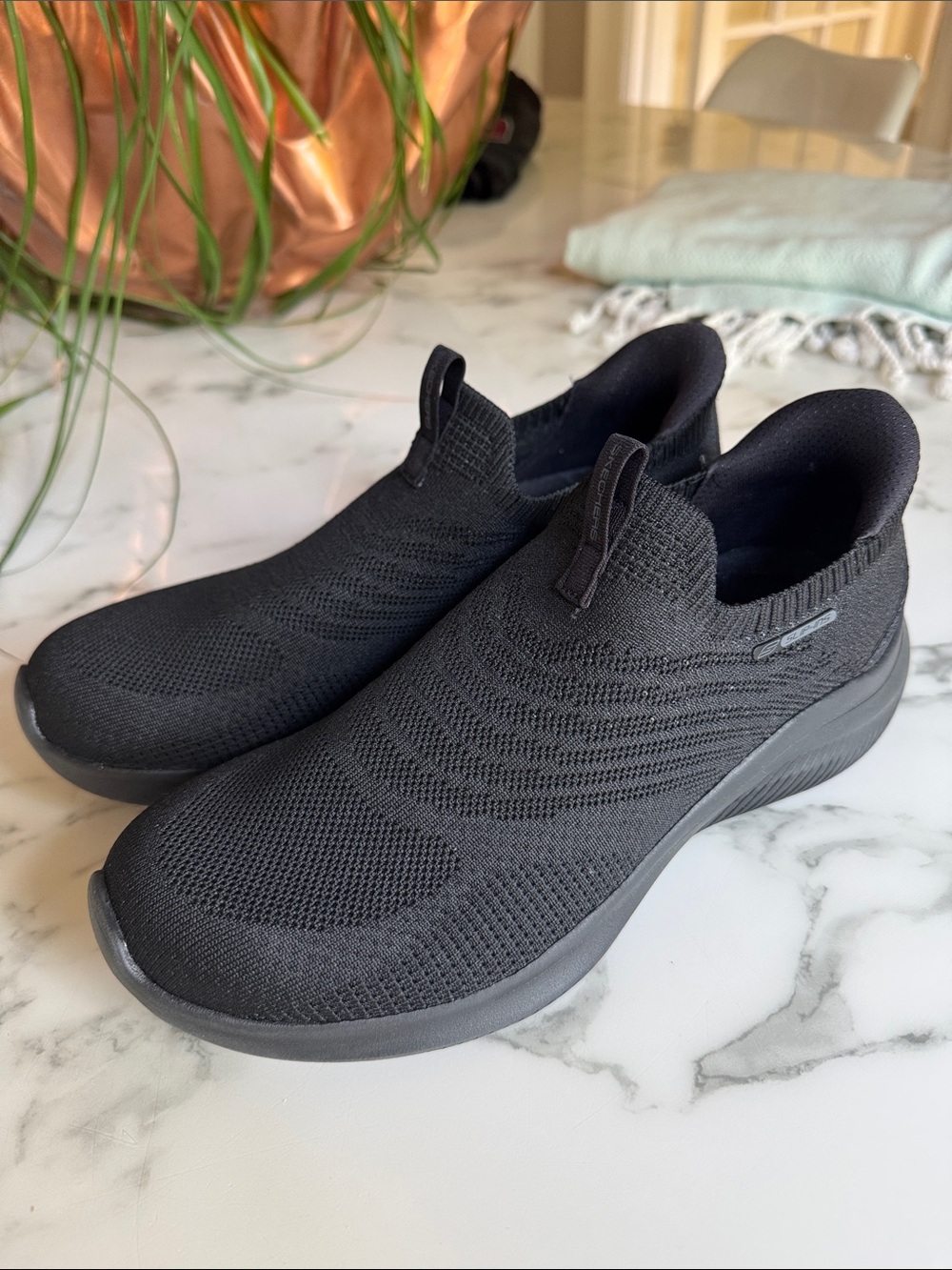 Skechers Women's Black Slip-ins Knit Sneakers